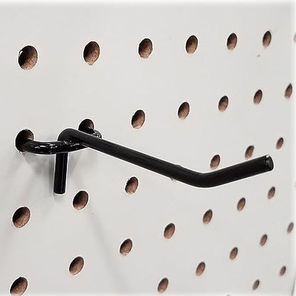 100 Pack Stainless Steel Pegboard Hooks, Hanging Peg Board Holders Peg Board Shelving Hooks 4 Inch Metal Display Hooks for Garage Storage Organizer(Black) - color: 100 Pack(Black)