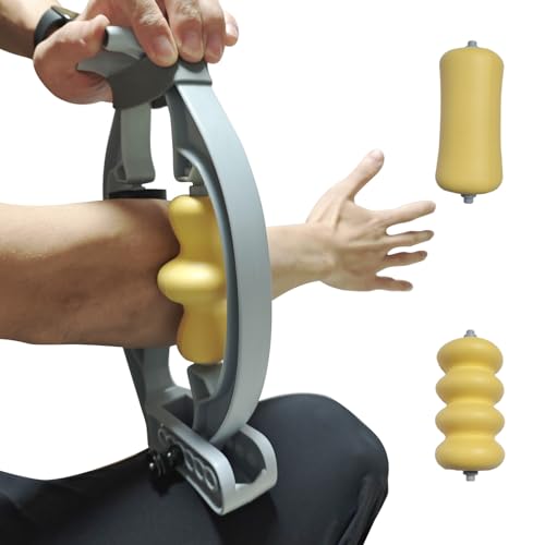 Tennis Elbow Relief & Pain Relief Forearm Roller with Three Replaceable Massage Rollers for Tissue and arm Massager(Comes with 3 Massage Rollers)