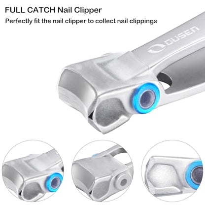 Nail Clippers with Catcher - Anti Splash Wide Jaw Opening Thick Toenail Clippers for Seniors | Self-Collecting Fingernail Cutter Heavy Duty Toe Nail Clippers for Men & Women | Silver | L - color: Silver (L)