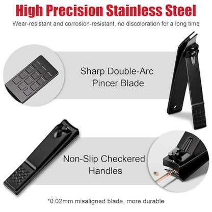 Manicure Set 10 in 1 Mens Gifts Travel Nail Clippers Set for Him, Mens Grooming Manicure Kit Pedicure Tools for Men Women Girls Boys Parents Husband Wife with Black Leather Case - size: 10-PCS Set