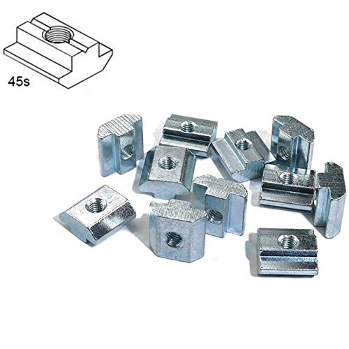 15pcs 4545 Series Sliding T Nuts Metric M5 Thread Slide in Hammer Head T-Nut for Standard 10mm T-Slot Aluminum Extrusion Profile （4545 Series M5） - size: 4545 Series M5