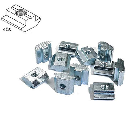 15pcs 4545 Series Sliding T Nuts Metric M6 Thread Slide in Hammer Head T-Nut for Standard 10mm T-Slot Aluminum Extrusion Profile （4545 Series M6） - size: 4545 Series M6