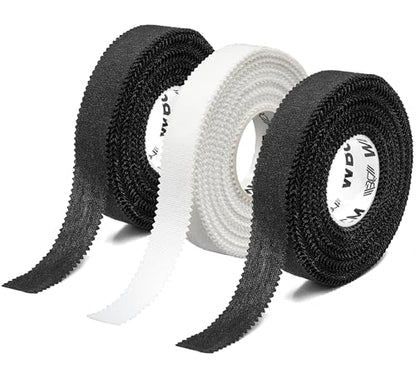 WARM BODY COLD MIND Athletic Finger Tape - 0.5inch x 33ft - Sport Tape for Fingers, Strong Hand Wrap for Crossfit, Weightlifting, Jiu Jitsu, Rock Climbing - color: 3 Rolls Black/White (33ft)