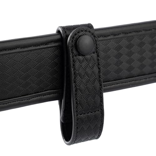 TACNEX Handcuff Strap w/Snap Closure Cuff Holder Nylon Keeper Chain/Hinged Cuffs Carrier Quick Release Clip Hook for ASP Handcuff 1.75"/ 2"/2.25" Duty Belt Law Enforcement Police Sheriff Security - size: 2 PCS, style: Basket Weave Strap with Copper Snap