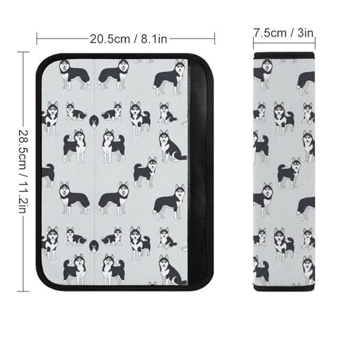 Universal Soft and Comfortable Cute Dogs Siberian Husky Seat Belt Shoulder Pad for Girls and Boys, Most Cars, 2 Pack Seat Belt Covers Cushion Shock Absorption - color: Pattern 1107