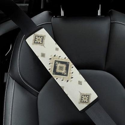 2 Pack Rustic Aztec Western Geometric Grey Car Seat Straps Shoulder Pads Breathable Shoulder Protector for Elderly Support, Most Cars, Pressure Relief - color: Pattern 577