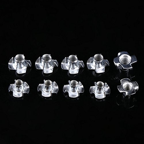 T Nuts Pronged Tee Nut Pronged Tee Nut Assortment Kit for Rock Climbing Holds Wood Cabinetry 90pcs Carbon Steel