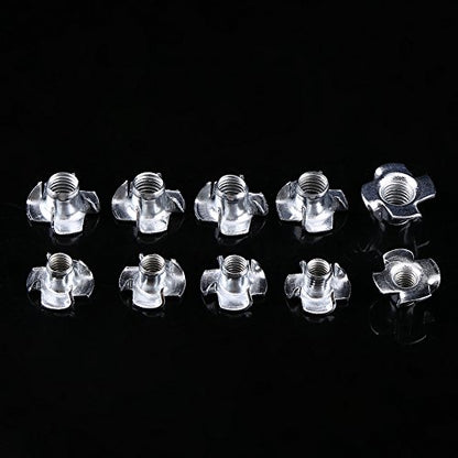 T Nuts Pronged Tee Nut Pronged Tee Nut Assortment Kit for Rock Climbing Holds Wood Cabinetry 90pcs Carbon Steel