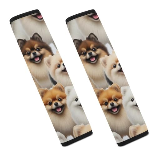 2PCS Pomeranian Dog Car Seat Belt Pad Universal Soft and Comfortable Harness Pads Strap for Kids, Car Seats Pushchair Strollers High Chair Pushchair - color: Pattern 754