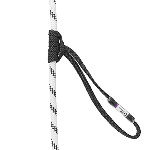 GM CLIMBING 6.8mm Endless Prusik Loop 100% Technora 25kN Heat Resistant Friction Hitch Cord Hollow Braid for Rappel Abseil Backup, Adjustable Anchor Set-up, Rescue Rigging Hammocks - color: Black | 15 Inch