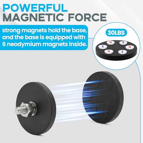 E BAVITE 30PCS 1/4inch Rubber Coated Magnets 30LBS Mounting Magnet | Anti-Scratch Mounting Magnet Magnetic Non-Slip Strong Magnet for Lighting Bar, Additional Mirrors and Camera - size: 1/4in-30LBS-1.69in