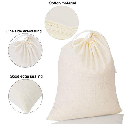 Tatuo 50 Pieces Muslin Bags Cotton Drawstring Bags Sachet Bag for Home Supplies (8 x 10 Inches) - size: 8 x 10 Inches (Pack of 50)