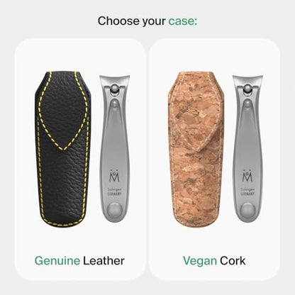 GERMANIKURE Professional Large Nail Clipper (8 cm) - FINOX Surgical Stainless Steel Manicure and Pedicure Tools in Leather Case- Ethically Made in Solingen Germany - 4712 - Travel Size Nail Care - size: Large (8 cm)