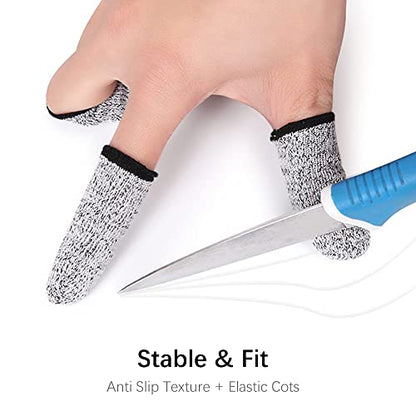 Finger Cots Cut Resistant Protector - Finger Covers for Cuts, Gloves Life Extender, Cut Resistant Finger Protectors for Kitchen, Work, Sculpture, Anti-Slip, Reusable (Gray, 60PK) - size: 60PK