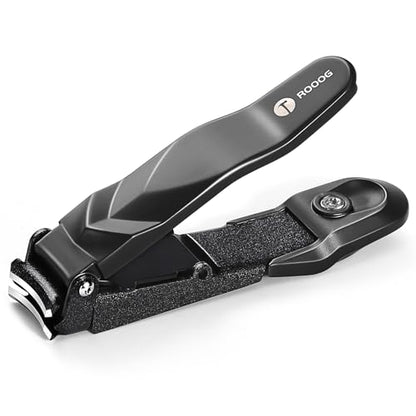 No Mess Nail Clippers with Catcher - Self-Collecting Fingernail & Toenail | Patented anti-splash catcher. Professional ultra-sharp stainless steel blades. Rust-resistant. Great for gifting & travel. - color: Black
