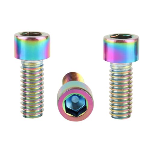 6Pcs Bike Screws M6x10 12 16 18 20 25 30 35mm Stainless Steel Socket Head Cap Allen Hex Bolt (Ranibow, M6 x16mm) - color: Ranibow, size: M6 x16mm