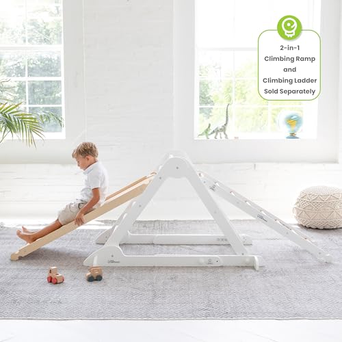 Little Partners Learn 'N Climb Foldable Wooden Climbing Triangle, Wood Climbing Gym for Toddlers, Triangle Climber for Skill-Building and Active Play, White & Natural - color: White W/ Natural