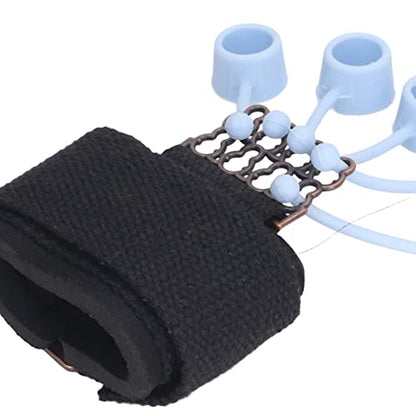 Silicone Finger Exerciser Elastic Finger Grip Trainer for Hand Muscle Strength Flexibility, Suitable for Rock Climbing, Guitarists - 1 X Wrist Tensioner 10 X Sleeve - color: Black