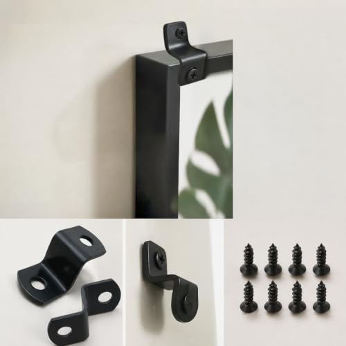 1/8" Depth Flat Offset Canvas Clips, Black Z Shaped Heavy Duty Double Hole Picture Frame Clips for Canvas Framing Hardware with Screws, 20Pcs - size: 1/8 Inch