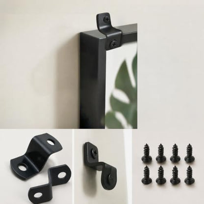 1/8" Depth Flat Offset Canvas Clips, Black Z Shaped Heavy Duty Double Hole Picture Frame Clips for Canvas Framing Hardware with Screws, 20Pcs - size: 1/8 Inch