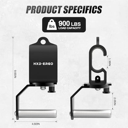 HXD-ERGO Rotating Pull-Up Handles-Ergonomic Exercise Handle for LAT Pulldown Attachments/Seated Rows/Barbell Handles -Quick Attachment to Bar for Strength Training Workout - color: Black-Fixed rotation