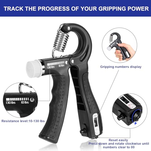 XPRT Fitness Hand Grip Strengthener [2 Pack] | Adjustable Resistance 10-130lb | Forearm Hand Exerciser for Athletes, Musicians, Rock Climbing & Rehabilitation | Premium Grip Strength Trainer - color: 2 Pack