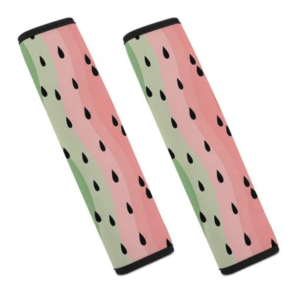 1 Pair Soft Padded Seat Belt Cover for Child, Most Cars, Summer Fruit Red Green Watermelon Shoulder Harness Cover, Neck and Shoulder Support - color: Pattern 236