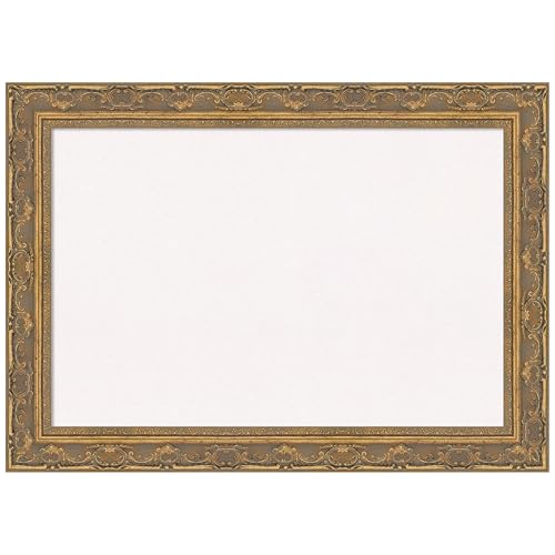 Amanti Art White Cork Board for Wall, 20x28 Vision Board with Gold Frame, Medium Corkboard Office Decor for Home Organization, Traditional Corkboard Pinboard to Display Items for Home Organization - color: Filigree Gold, size: 28" x 20"
