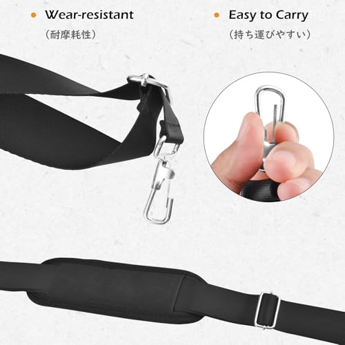 Bag Shoulder Strap Replacement Adjustable Strap with Padded Metal Hooks for Crossbody Bags Messenger Bags Laptops - color: 01# Black with Padded