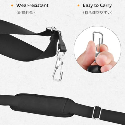 Bag Shoulder Strap Replacement Adjustable Strap with Padded Metal Hooks for Crossbody Bags Messenger Bags Laptops - color: 01# Black with Padded