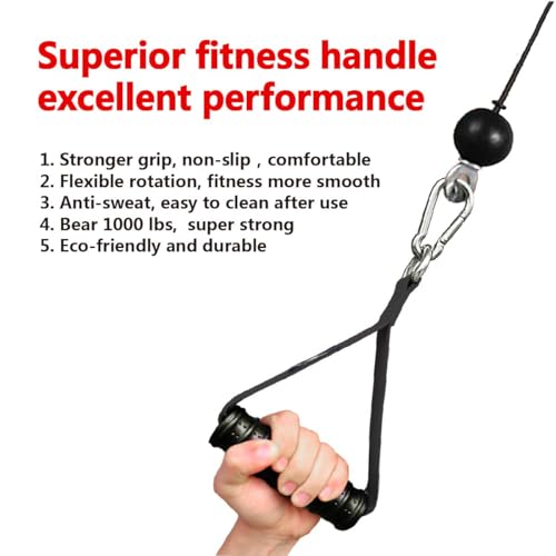 Heavy Duty Gym Workout Handles Attachment for Cable Machine,Resistance Band,Pulley System Home Exercise Equipment, Comfortable and Stronger Grip - color: Carbon Black xw