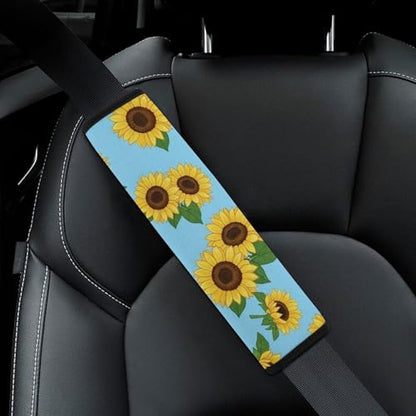 2 Pack Universal Fit Seat Belt Cover for Child, Stroller Pushchair High Chair, Beautiful Sunflower Automotive Seat Belt Protector, Pressure Relief - color: Pattern 242