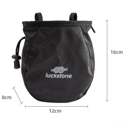 Chalk Bag for Rock Climbing Weightlifting Gym Magnesium Powder Pouch with Adjustable Waist Belt Soft Fleece Lining Storage Pocket for Bouldering Gymnastics - color: Black