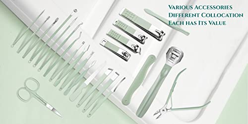 Manicure Set Nail Clippers Pedicure Kit -7 Pieces Stainless Steel Travel Nail Kit, Travel Essentials Purse Essentials Professional Grooming Kits, Manicure Kit with Zipper Portable Pack