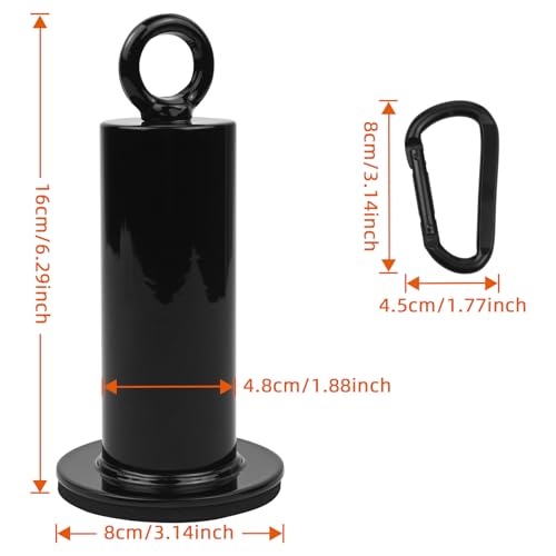 LFJ Weight Loading Pin with Carabiner Fit 2 Inch Olympic Weight Plates for Cable Pulley System LAT Pulldown Home Gym Accessory