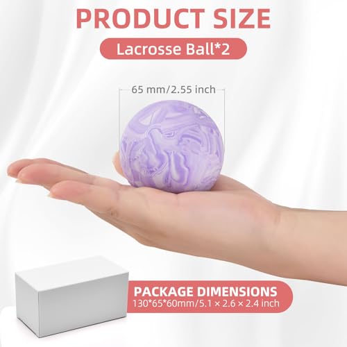 Lacrosse Ball 2 Pack for Myofascial Release Purple Blue | Durable rubber, 2.5"; deep tissue, trigger point; yoga, recovery - color: Purple and Blue