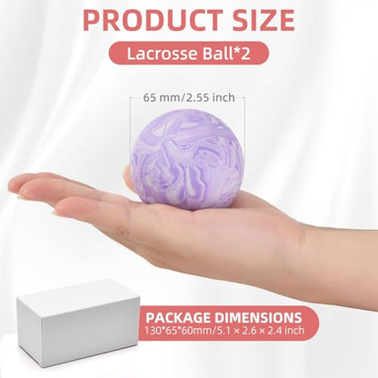 Massage Lacrosse Balls 2 Pack, Rubber Trigger Point Therapy Balls for Deep Tissue Myofascial Release, Plantar Fasciitis & Muscle Soreness Relief, Portable Pain Relief Tool (Light Pink and Grey) - color: Light Pink and Grey