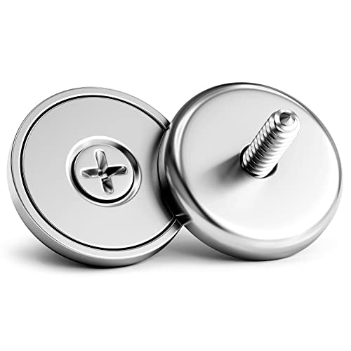 VNDUEEY Neodymium Cup Magnets, Strong Rare Earth Magnets 12 Pack 60LBS Round Base Disc Magnet Heavy Duty with Countersunk Hole and Stainless Screws for Kitchen Office Workplace Craft Holding Tools - size: 12 Pack 60LBS