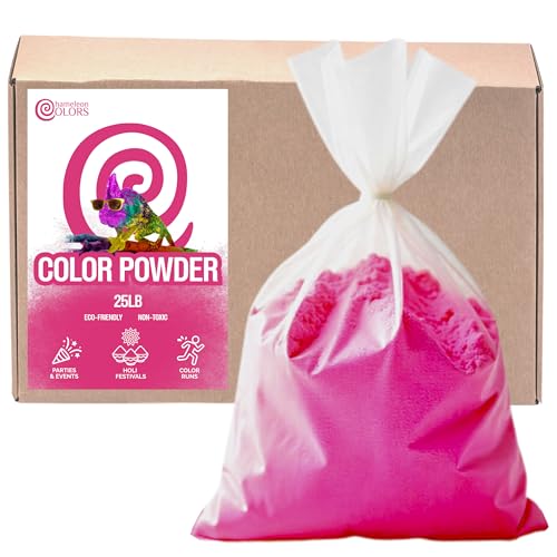 Chameleon Colors 25 lb. Color Powder - 1 Pack - Vibrant Magenta Color - for 15-20 People - Non-Toxic & Gluten-Free - Color Powder for Outdoor Games, Play, Spring & Summer Activities - color: Magenta