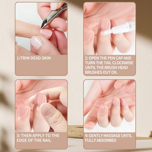 6Pcs Nail Cuticle Oils Nail Nutrition Oil Pen Nail Nourishment Pens 6 Smell Cuticle Revitalizer for Agnail Nourish Skin Nail Care (6pcs) - color: 6pcs