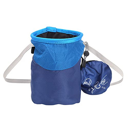 Keenso Rock Climbing Chalk Bag Drawstring Sealing Rock Brushes Support for Outdoor Mountaineering (Blue) - color: Blue