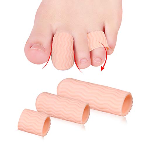 10 Pcs Silicone Toe Protectors, Toe Sleeves Callus Cushion Gel Toe Caps for Blisters, Corns, Toe Cracking, Pain Relief and Reduce Friction