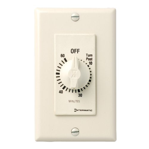 Intermatic FD60MAC 60-Minute Spring-Loaded Wall Timer for Lights and Fans, Almond - color: Almond, size: 60-Minute, style: Without Hold on Timer