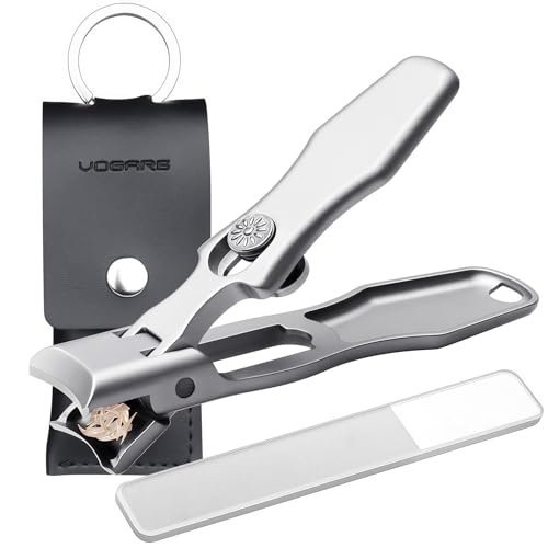 Nail Clippers for Men Thick Nails Large Wide Jaw Opening Toenails Clippers for Seniors Long Handle Heavy Duty Portable Ultra Sharp Fingernail Clipper with Catcher for Adult Women (Silver) - color: Silver