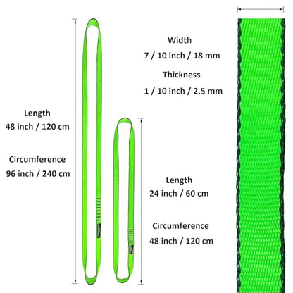 18MM Nylon Climbing Slings Runners 23 kN Strong Webbing Straps for Rock Climbing, Rappelling, Swing, Yoga Hammock etc - color: 1PC Green, size: 48inch/120cm