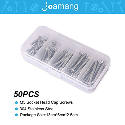 M5 x 20mm 25mm 30mm 35mm 40mm Socket Head Cap Screws Bolts, Stainless Steel 304, Metric Allen Hex Drive, Bright Finish, Fully Threaded, Assortment Kit 50PCS - size: Socket M5x20-40 mm