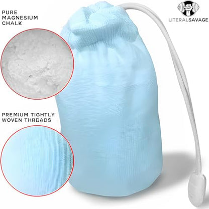 No Mess Climbing Chalk Ball for Lifting, Climbing, Gymnastics & Crossfit – Refillable Chalk Ball with Pure Magnesium Carbonate for Dry Hands & Better Grip – 2.3 oz - color: Blue