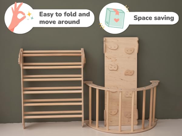 Montessori Climbing Set for Kids Ages 2–8:Triangle, Arch and Ramp | 3in1 Montessori Set, Activity Gym for Toddlers
