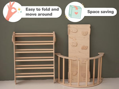 Montessori Climbing Set for Kids Ages 2–8:Triangle, Arch and Ramp | 3in1 Montessori Set, Activity Gym for Toddlers