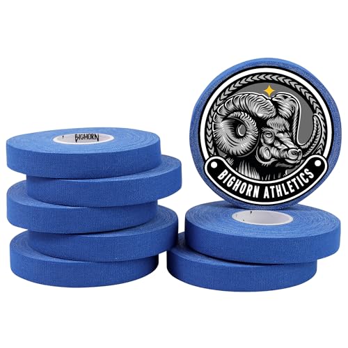 Bighorn Athletics Finger Tape, Male Climber Tin, 0.5" x 45ft, 8 Rolls, Blue | Climbing tape with retro design tape holder for tension support & bouldering. EZ tear, strong adhesive, residue-free. - color: Blue